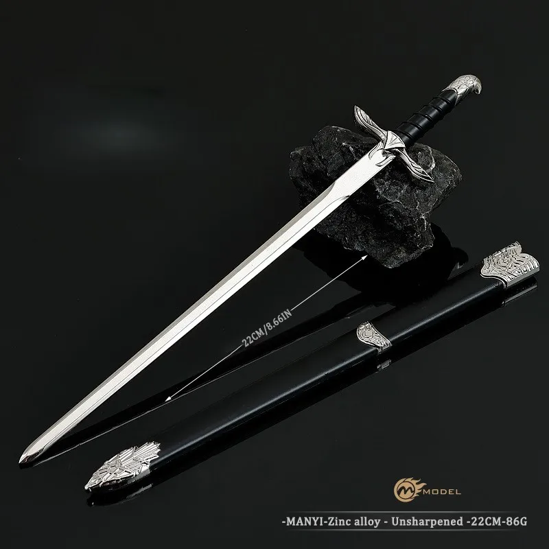 22cm Sword of Altair Mask Keychain AC Game Peripherals Creed 1:6 Doll Equipment Spear Model Keychain Toys Sword