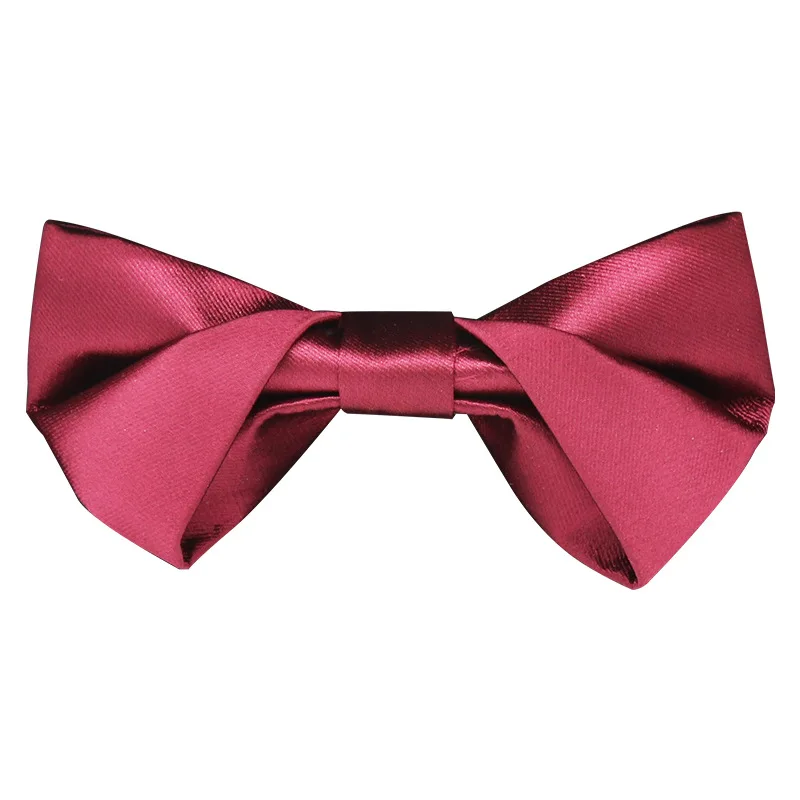 Men\'s Casual Pointy Bow Tie Jacquard Solid Color Bow Tie Groom Best Man Wedding Bow Tie