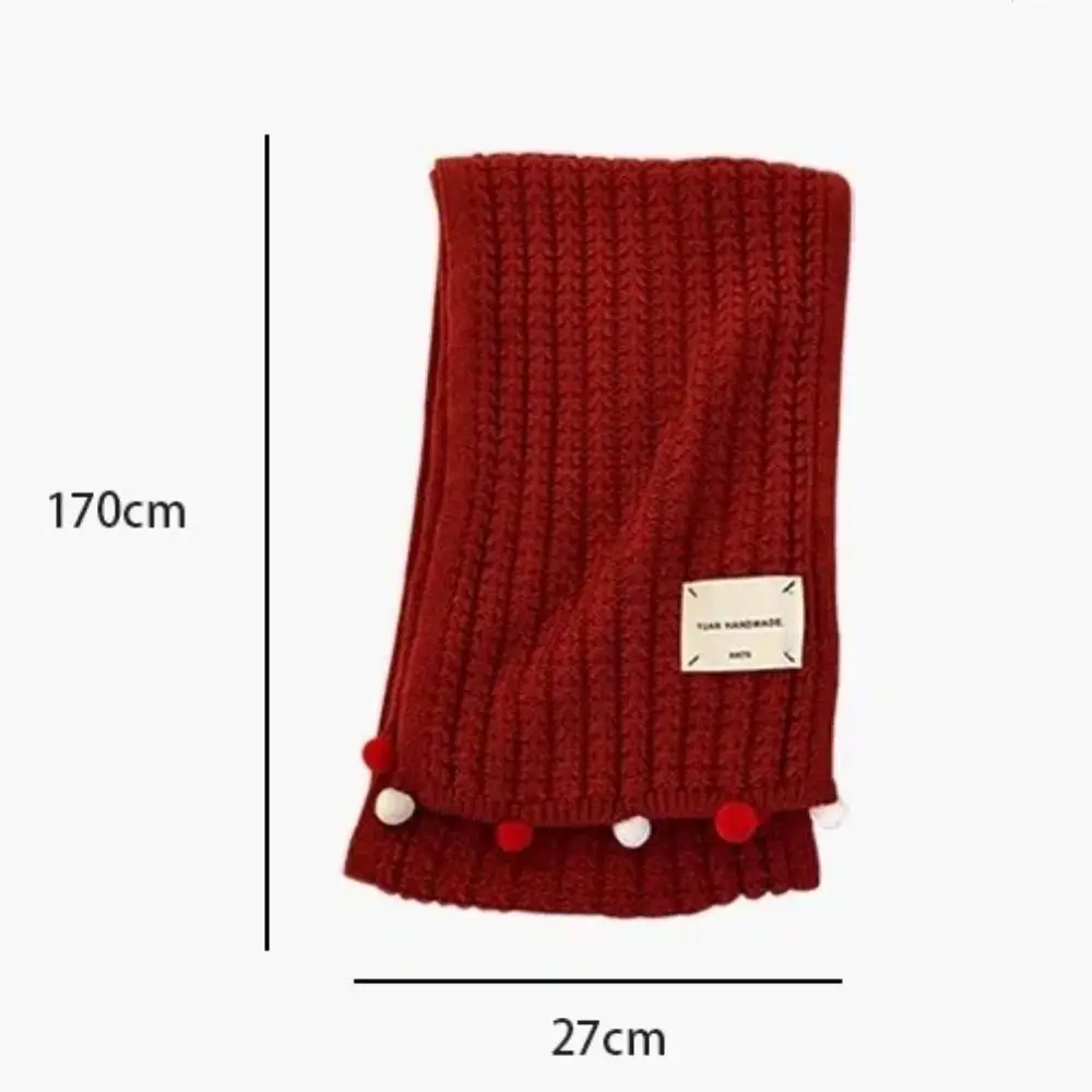 جديد الدفء الصليب وشاح أحمر صغير الكرة متماسكة وشاح رشاقته السنة الجديدة وشاح للرقبة الفتيات