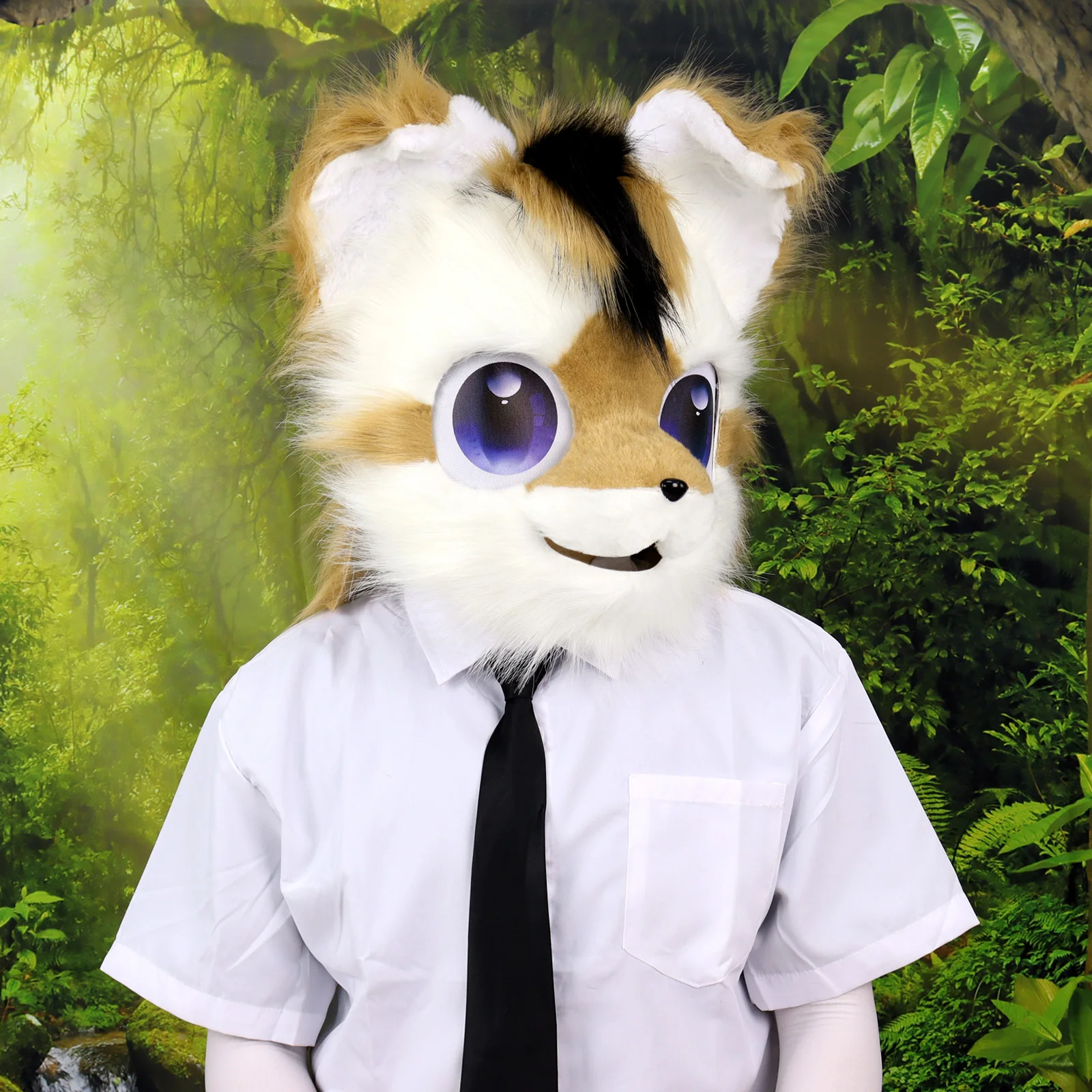 Animal Dog Head Mask Faux Fur Furry Plush Fursuit Headgear Carnival Party Costume Cosplay Accessories