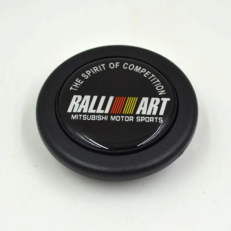 Black Ralliart Racing Steering Wheel Horn Button Speaker Control Cover For Mitsubishi