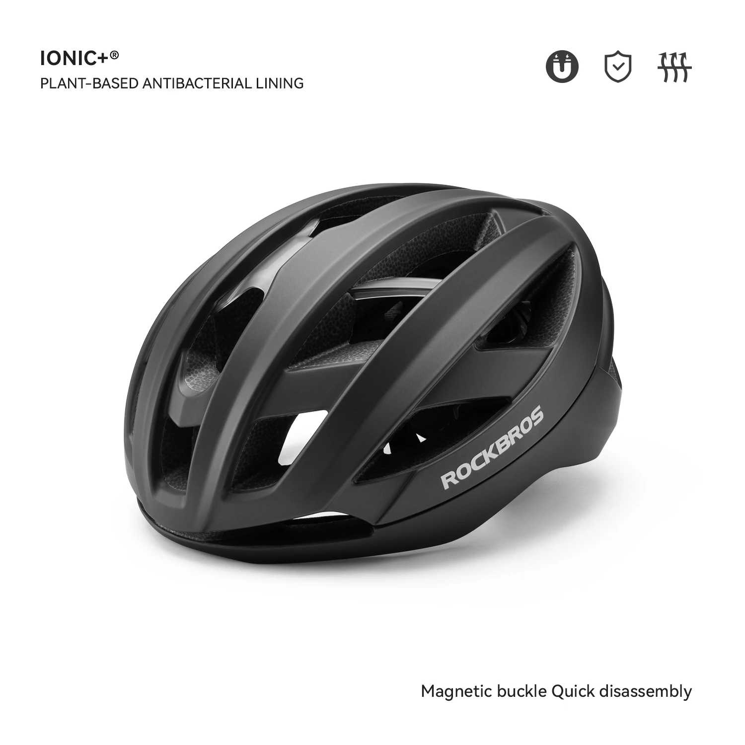 ROCKBROS Fiets helm lichtgewicht ademend antibacterieel geïntegreerd vormgegeven helm met verstelbare magnetische gespsluiting - afbeelding 1