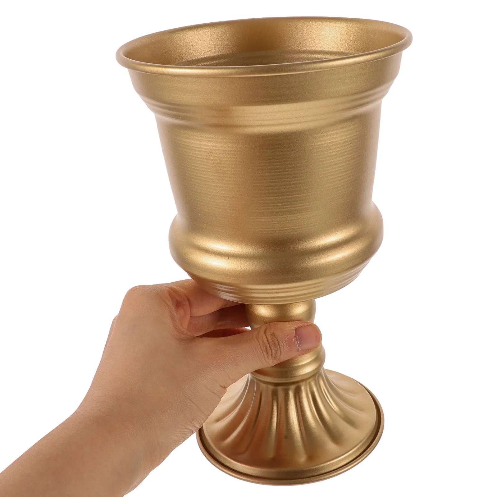 

Европейская винтажная кованая металлическая урна-кашпо на высоких ножках, декоративный центральный элемент для гостиниц, отелей, веранд, в ретро-стиле