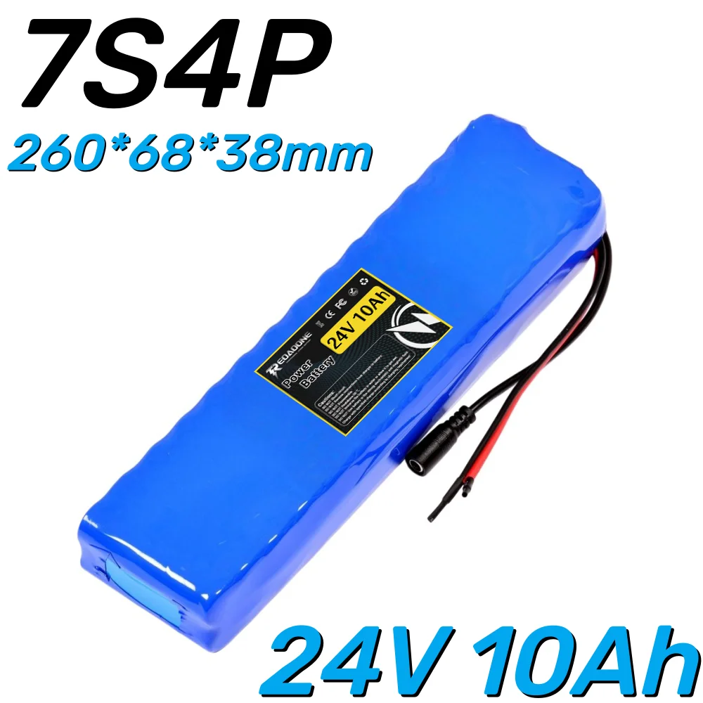24V 10Ah 7S4P 18650 Lithium-ion Battery Pack 25.2V Built-in BMS Rechargeable Suitable for Bicycle/Scooter Batteries.
