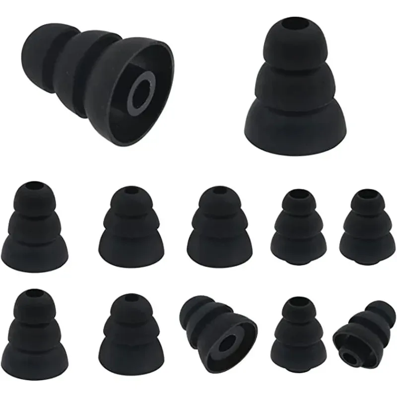 Für 6 Stück S/M/L Größe Geräuschisolierende Silikon-Ohrpolster mit 4mm Anschlussloch, passend für die meisten In-Ear-Kopfhörer.