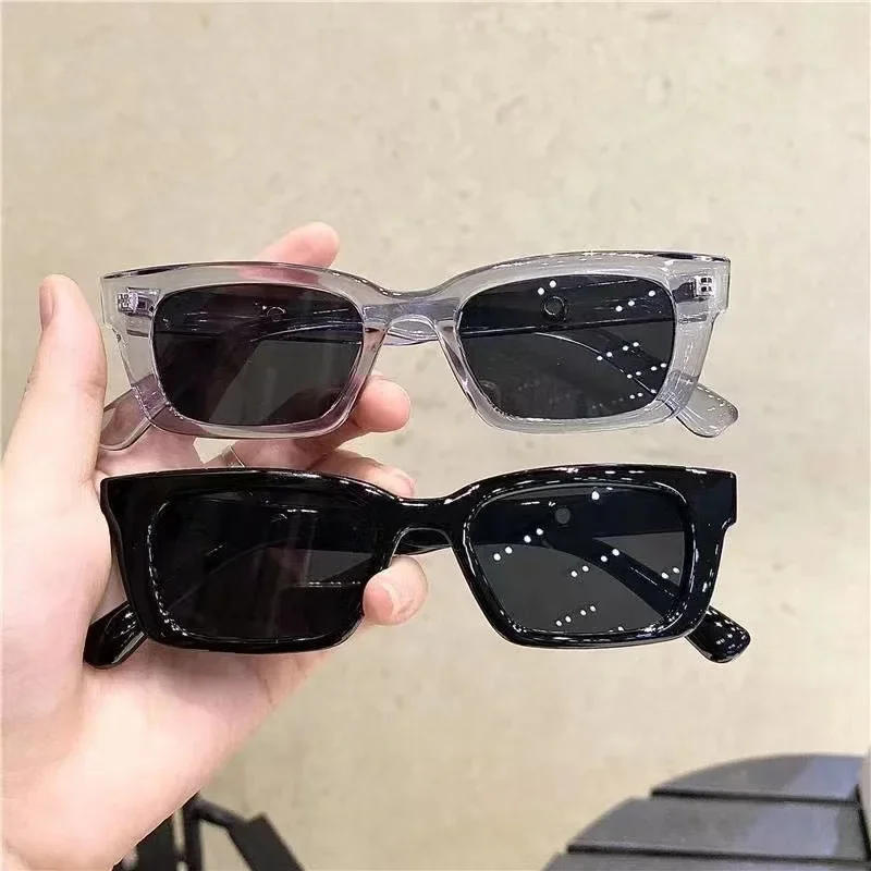 Small Rectangle Women Sun Glasses Brand Men UV Shades Retro Square Black Sunglasses 2021 Luxury Glasses White Decoration Eyewear