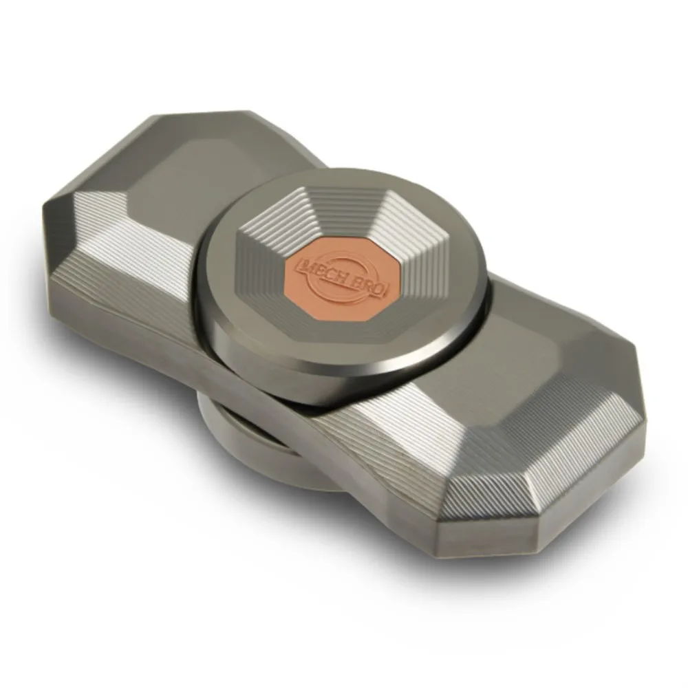 MECH BRO EDC acier inoxydable Fidget Spinner en laiton cuivre à deux lames Fidget Spinner Push Feeling Fidget jouets pour adultes
