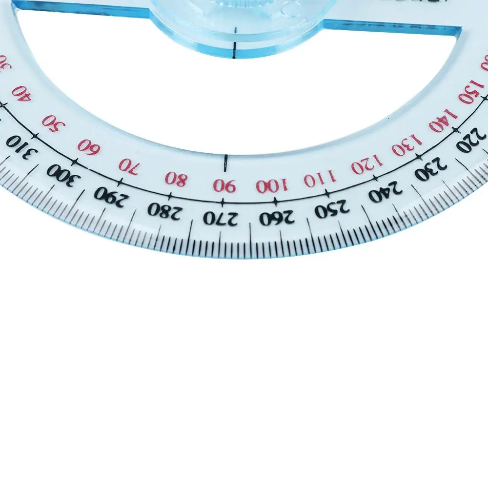 Transparent Durable Drafting Supplies School 360 Degree Ruler Measuring Tool Pointer Protractor