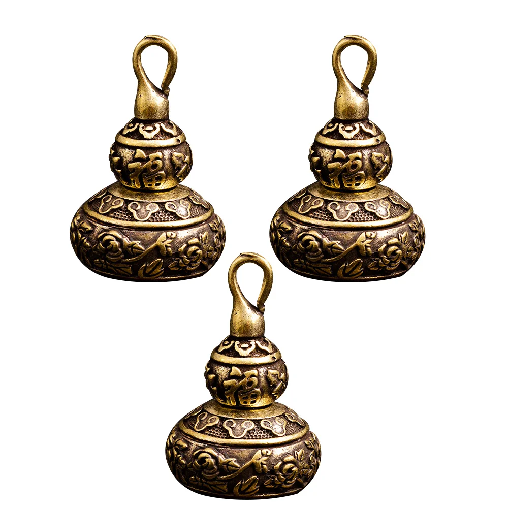 

3pcs Pendant Brass Keychains Hanging Decorations Antiques naments Brass Pendants Small Size Lightweight
