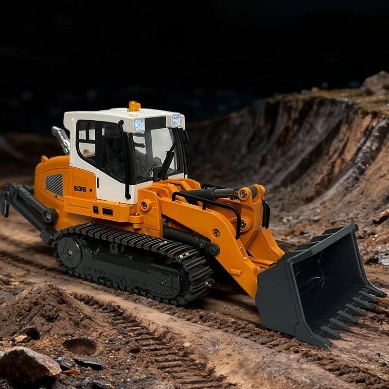1/50 636 RC Screw Loader Action Simulation Bucket Alloy Engineering Vehicle Model Adult RC Excavator Gift Ornament