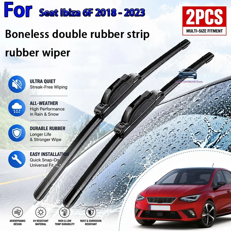 

Front Wiper Blades Set For Seat Ibiza 6F 2018 - 2023 Windshield Windscreen Window Rain Brush 26"16" Modification Parts
