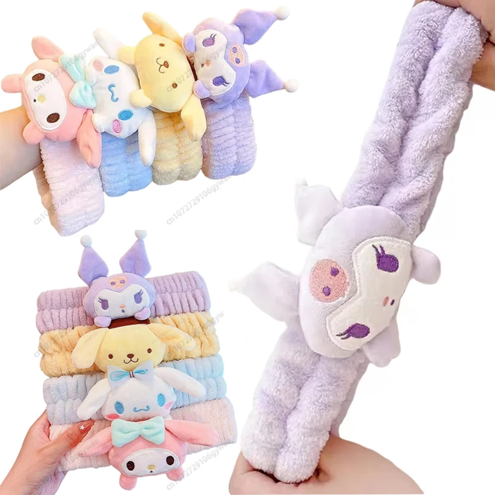 MINISO Wash Face Band Sanrio Stirnbänder zum Waschen des Gesichts Kuromi Melody Cinnamoroll Wash Bandage Anime Haarschmuck