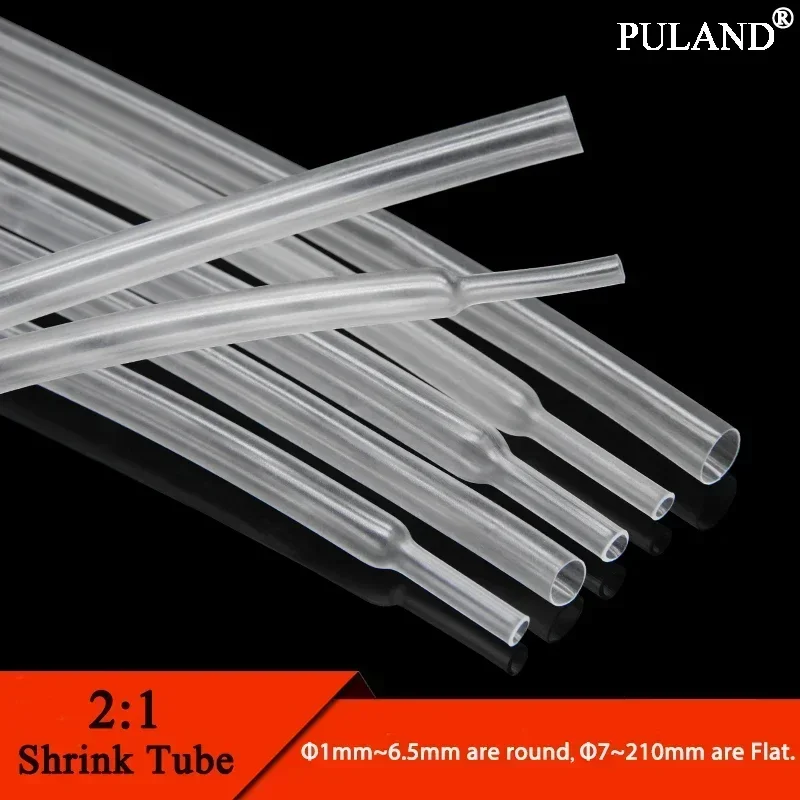 1/3/5M 2:1 Heat Shrink Tube Clear Diameter 0.6mm ~ 150mm Wire Repair DIY Cable Protecctor Sleeving Wrap Tubing