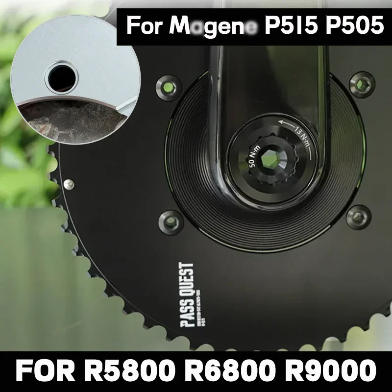 

110 Bcd Chainring 110bcd 4 Bolt Aero 2x Chainring Silver For Magene Pes P515 P505 R9000 R5800 R6800 Plates 50 34 Crowns 52 36