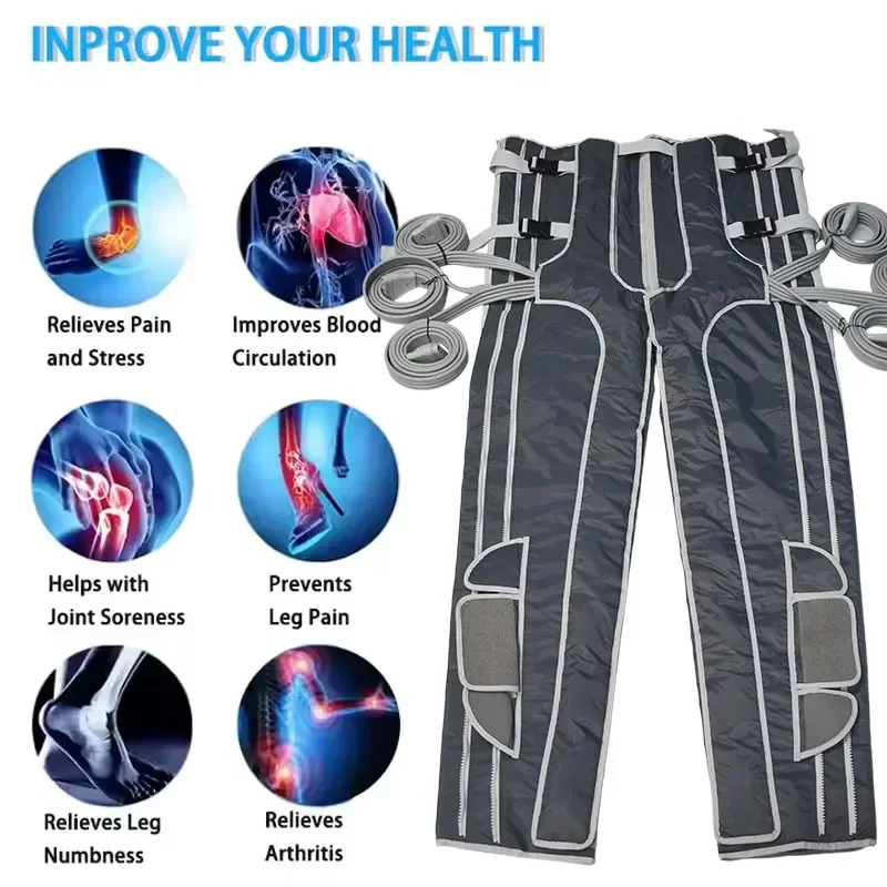 جديد 24 أكياس هوائية التصريف اللمفاوي تدليك الساق ضغط الهواء الانتعاش الأحذية الضغط Presoterapia