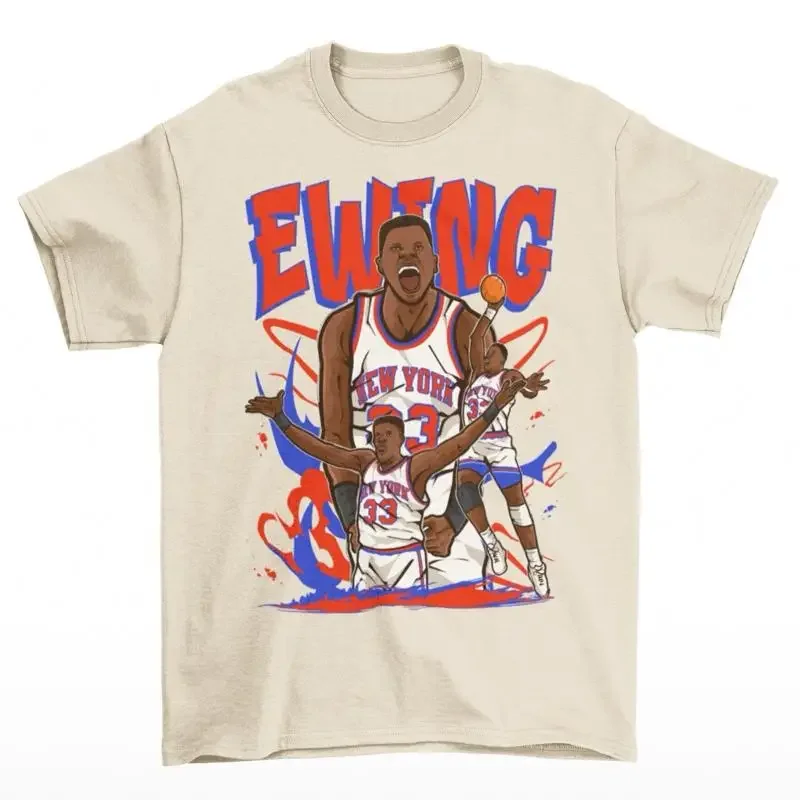 Patrick Ewing Cartoon Style New York Basketball T-Shirt