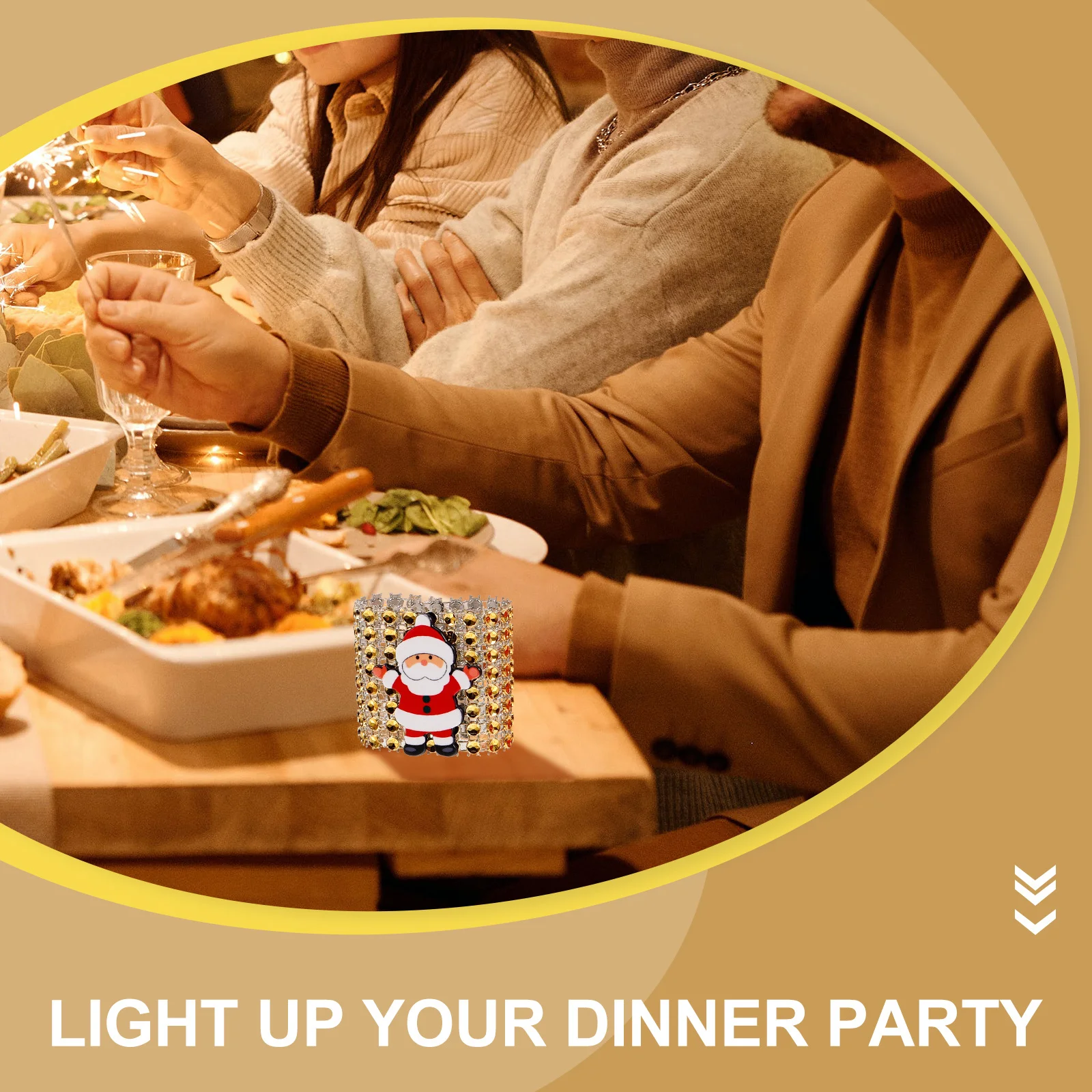 

12Pcs Serviette Rings Christmas Napkin Holders Adorable Table Decorations for Holiday Dinner Party 3 Colors Napkin Rings