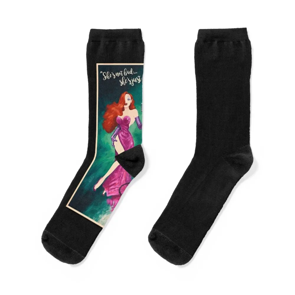 Jessica Rabbit sings Socks Heating sock cotton luxury football Women Socks Men's