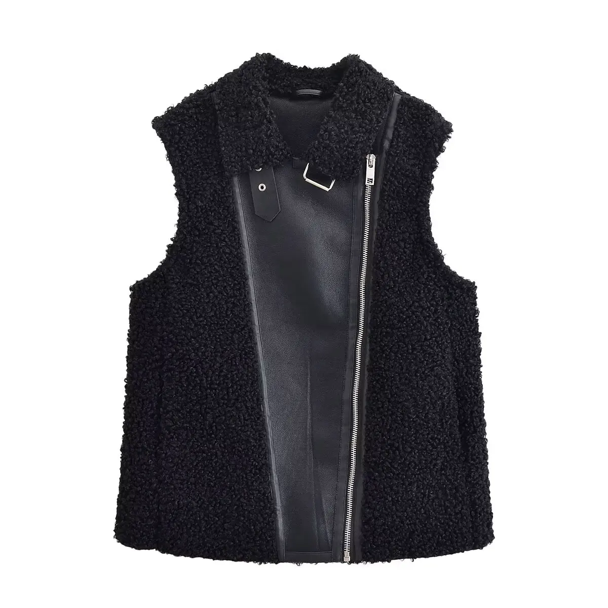 

Retro Sle Women's Vest Autumn Winter New Faion Svel Lamb Velvet Zipper Warmth Can Be Worn over Other Clothes