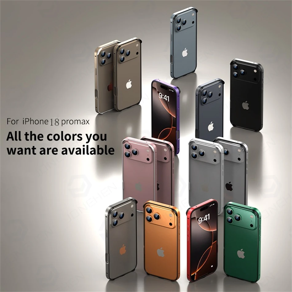 Light Hybrid Silicone Frame Aluminum Metal Case For iPhone 18 17 16 15 14 13 Pro Max Air Better Heat Bumper Alloy Accessories - view 6