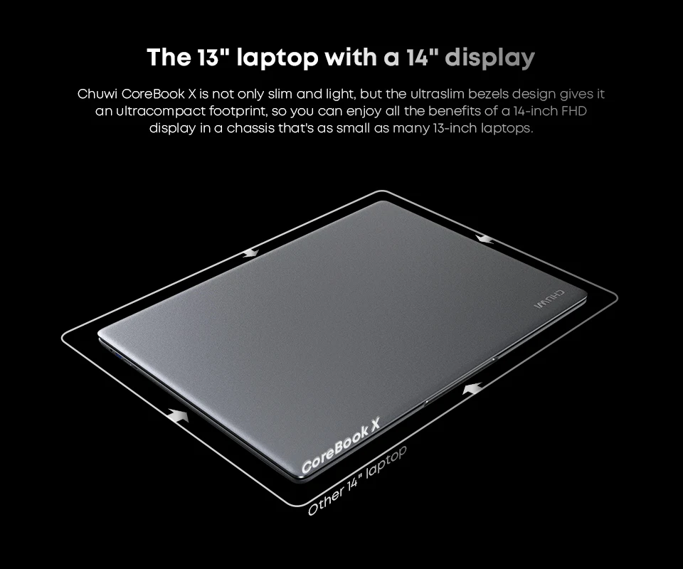 CHUWI CoreBook X ألعاب الكمبيوتر المحمول Intel Core i3-1215U 6 النوى 8 المواضيع 16GB RAM 512GB SSD 14 بوصة FHD Windows 11 الكمبيوتر المحمول Wifi6