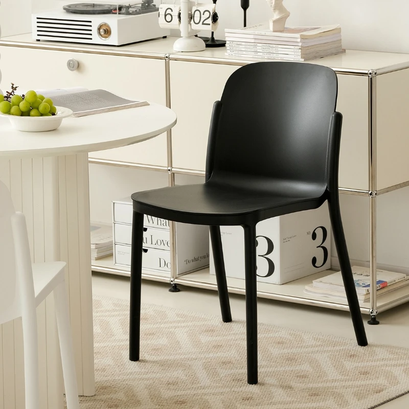 Creative plastic chair Internet celebrity stacked leisure backrest stool Small apartment dining chair Home thickened dining