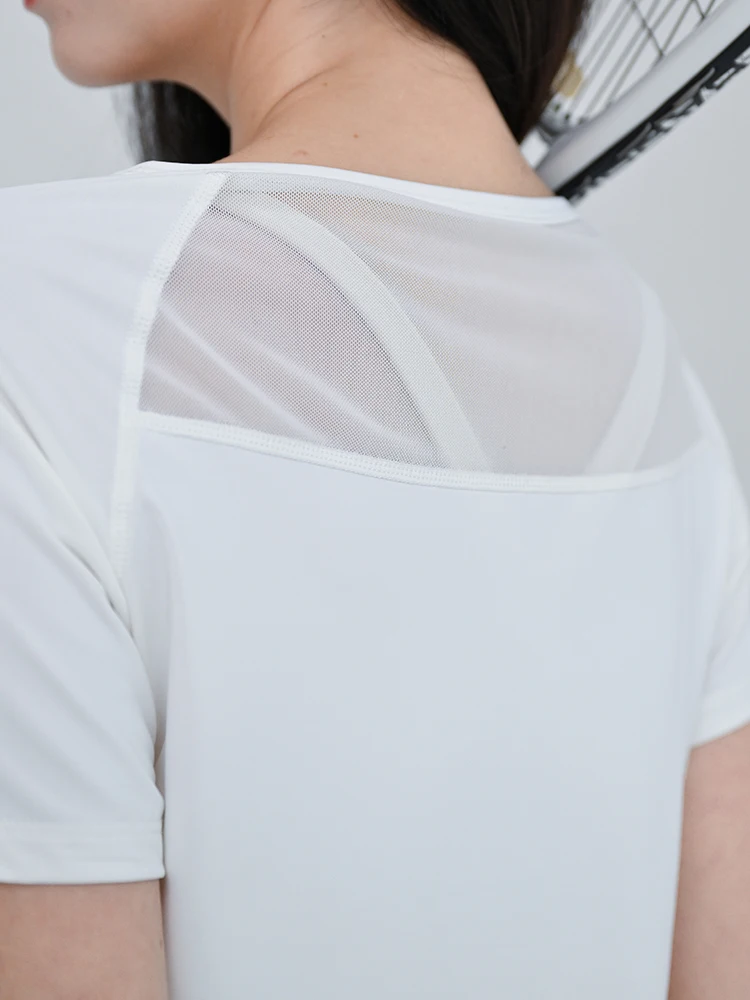 Black Mesh Sleeveless Top for Women Summer New High-End Sheer T-Shirt, Dance Blouse
