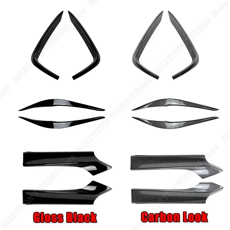 For BMW F87 M2 F22 F23 220i 228i 230i M235i M240i M Sport Headlight Eyebrow & Front Bumper Spoiler Wind Knife Splitter 2014-2022
