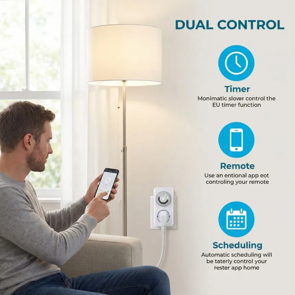 Safe EU Standard Timing Remote Control 230V 50HZ Countdown Timing Function Countdown Charging Remote Control Power Home Use