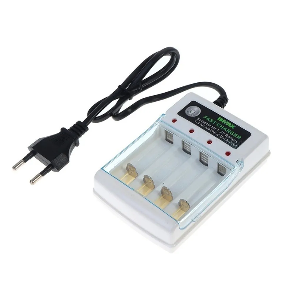 Independent Charging Bays Rechargeable Battery Charger Spring Contacts LED Indicators Battery Charging Station Plastic Housing