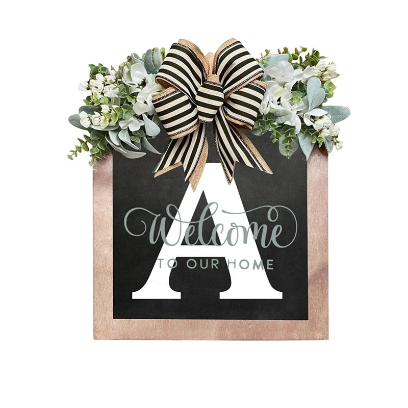 

ALIM-Letter Front Door Wreath Wooden Sign Pendant Welcome Sign Decoration Crafts Door Hanging