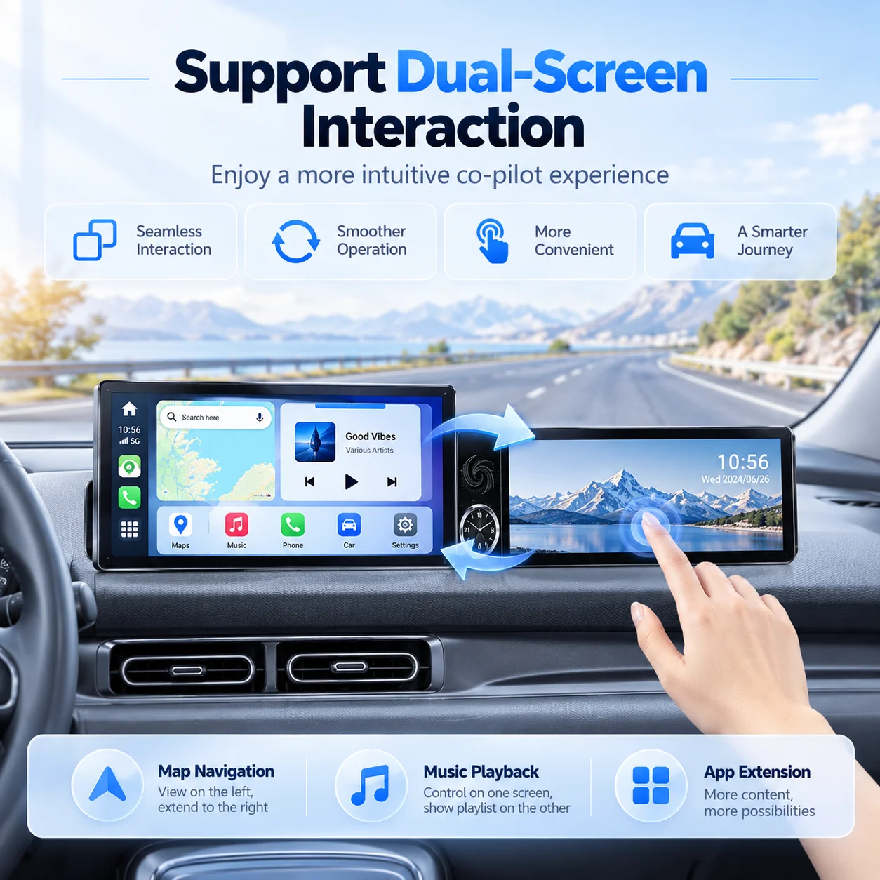 13.1+12.3 Inch Android 15 Car Radio For Mazda 2 2002-2007 Dual Screen GPS Navigation Multimedia IPS Head Unit
