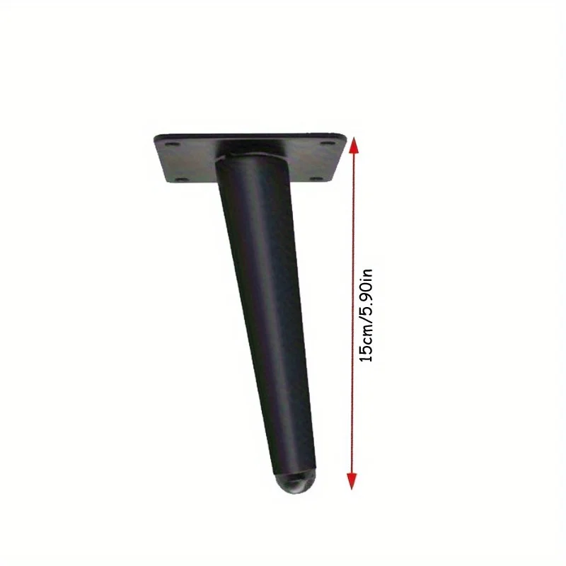 4pcs Furniture Legs Oblique Conical Metal Legs Matte Mid-Century Style Furniture Feet Sofa Cabinet Table Chair Cupboard Projects