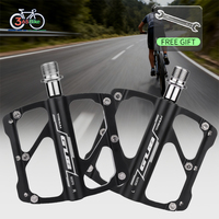 GUB Lightweight Flat Pedals for Bicycle Titanium Alloy Axle 3 Seal Bearing Wide Platform Pedal Aluminum Body Bike Stuff Pegs