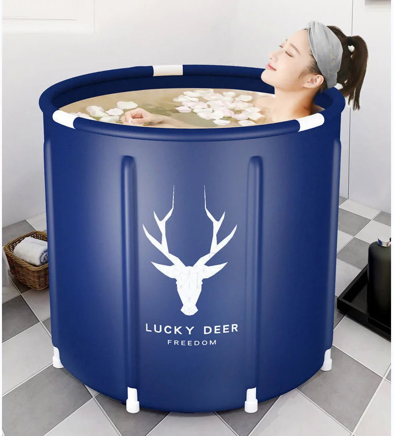 Balde de banho dobrável Lucky Deer para adultos, Ice Bath Basin, Balde de banho doméstico, corpo inteiro