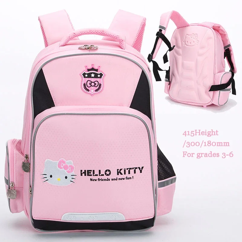 Miniso Hello Kitty Student Elementary Backpack Schoolgirl Large Capacity Grade 1-3-6 School Bag Pupil Schoolbag Child Girls Gift