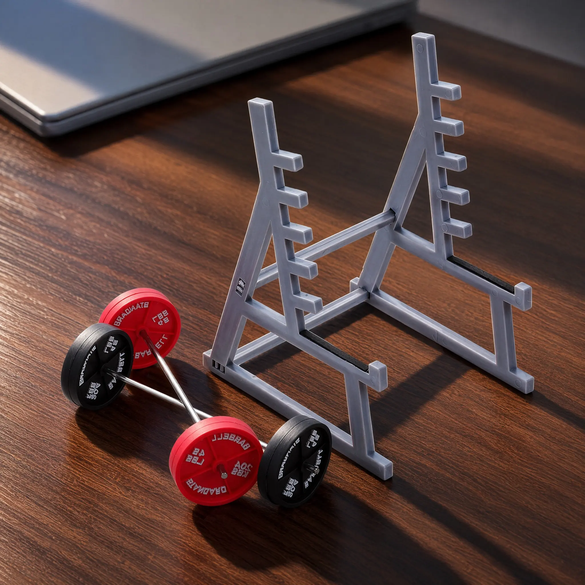 1Set Miniature Barbell Pen Holder Gym Fitness Squat Rack Desk Organizer Small Stationery Holder Strength Training Accessory