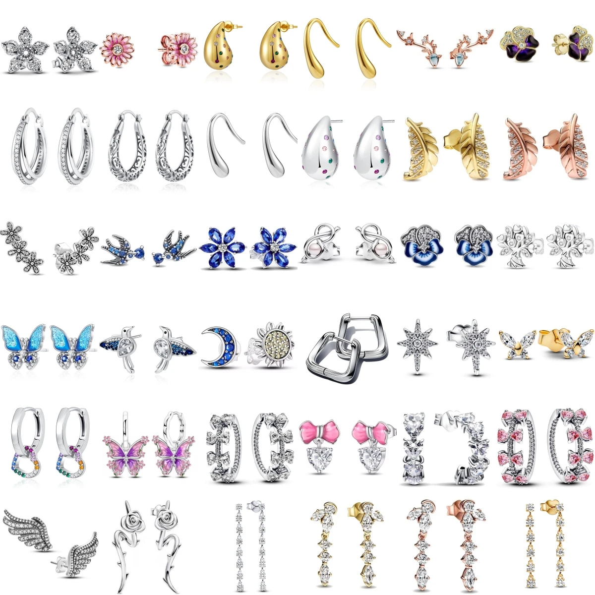 

2025 New 925 Silver Butterfly Kingfisher Swallow Earrings Fit Women's Festival Exquisite Fashion Charm Jewelry Gifts