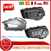 New Vimoto XR V10S V10X Motorcycle Helmet Bluetooth Headset Dual Mobile Phone Connection 1400mAh IP67 Double Waterproof SCC3.0