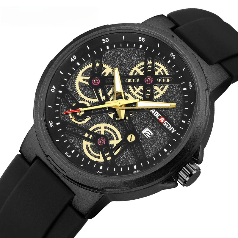 

Мужские часы для внешней торговли, модные, стильные, спортивные, с календарем, светящиеся, кварцевые, водонепроницаемые, с силиконовым ремешком, студенческие часы, AliExpress