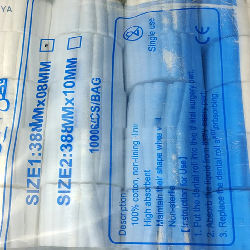 [Y]High Absorbent Dental Hemostatic Cotton Roll 1.0*3.8CM Dental Cotton Roll Absorbent Cotton Roll Moisture Proof Cotton Roll