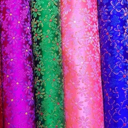 Jacquard Brocade Fabric Plum Blossom By The Meter for Ethnic Style Clothing Hanfu Sewing Cloth Flowers Three-dimensional Blue