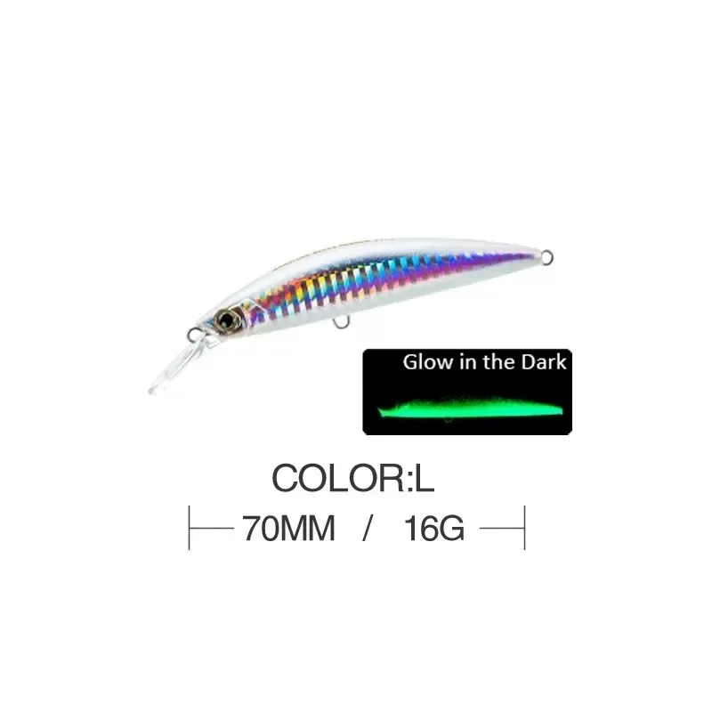 Minnow Lures Fishing Tackle Weight 16g 70mm Wobblers Trolling Bait for Perch Fish Sinking Hard Mino Baits Isca Artificial Lures