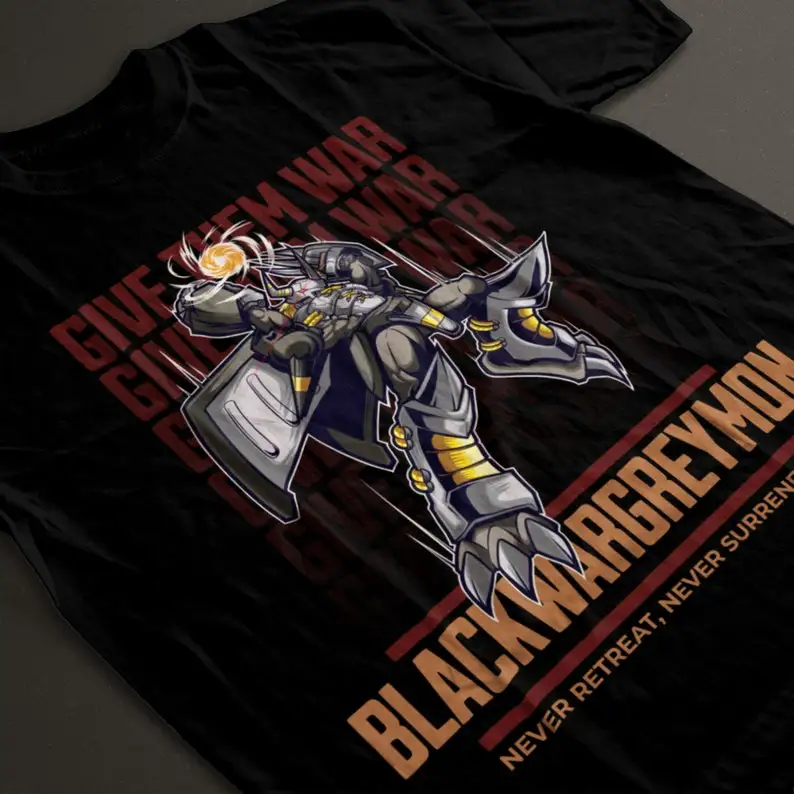 

Blackwargreymon: Digimon war shirt. Digimon Digital Monsters Apparel unisex BlackWarGreymon "Give Them War" Tee!