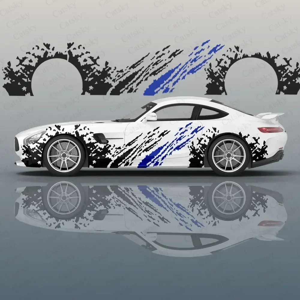 

Красочные автомобильные виниловые наклейки с брызгами чернил, самоклеящаяся наклейка из ПВХ, подходит для грузовиков, внедорожников, украшения, автоаксессуары, подарок