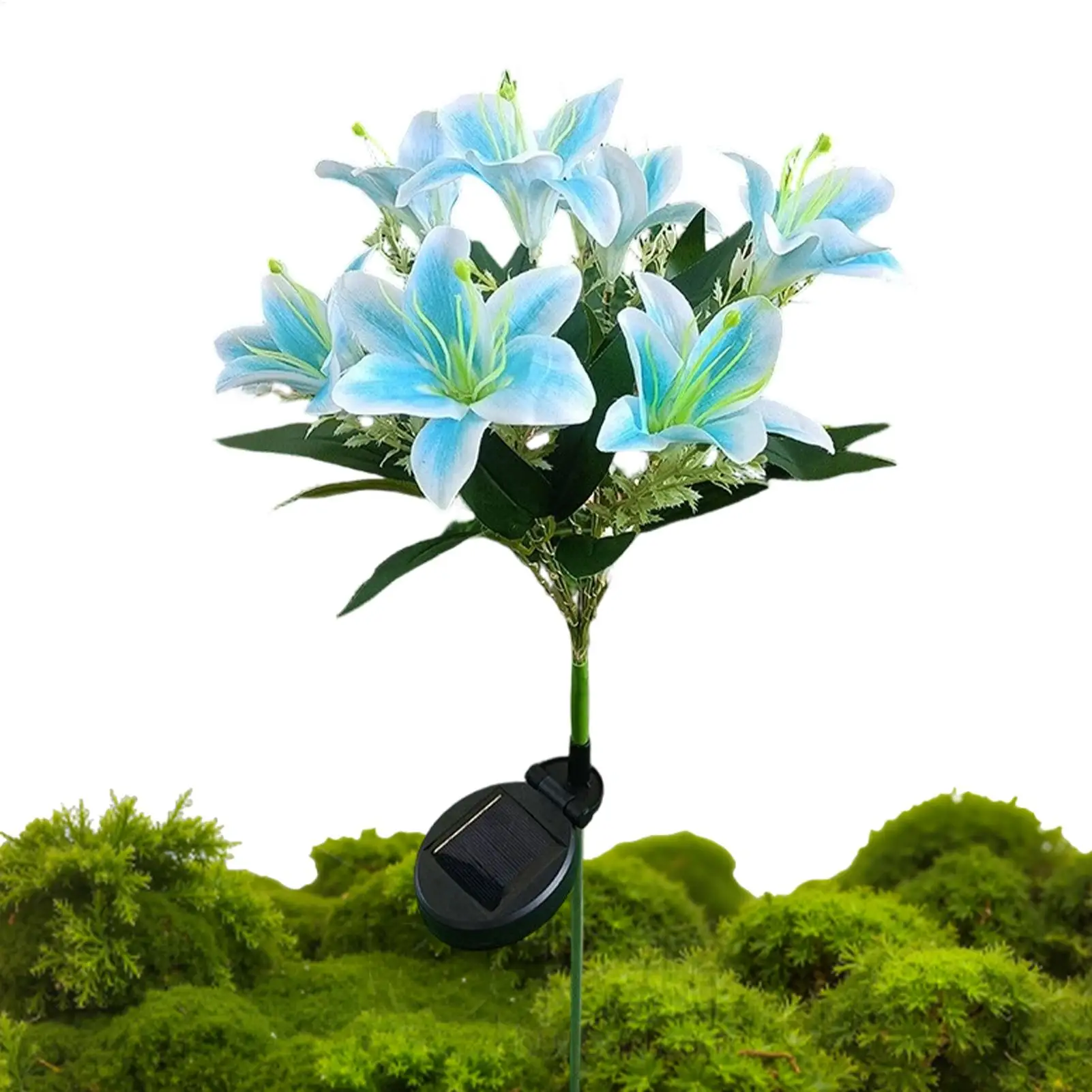 

Солнечные садовые светильники-лилии с 7 головками, водонепроницаемые, с кольцом-держателем, для наружного освещения сада