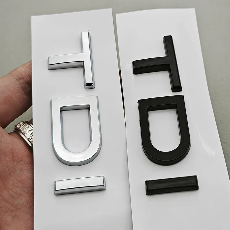 Naklejki samochodowe 3D ABS chromowane czarne litery logo TDI 2.4 4.2, emblemat na tylną klapę bagażnika, naklejki na Audi A4 A6 A8 Q5 Q7, akcesoria