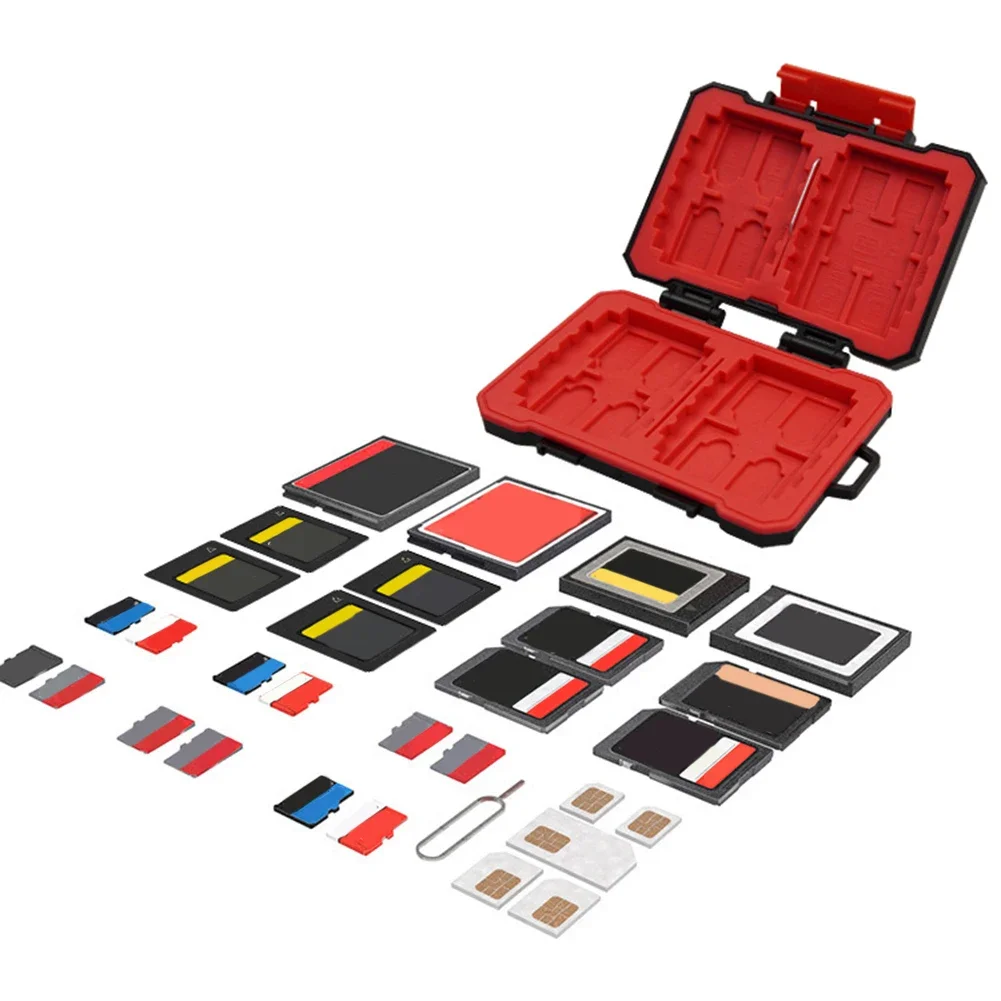 صندوق تخزين مقاوم للماء حاوية بطاقة الذاكرة المضادة للصدمات حامل بطاقة SD المحمولة ل CF/XQD/SD/TF/CF Exexpress/NANO SIM/Micro SIM #4