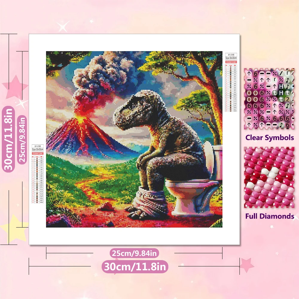 Dinosaur Toilet 5D Diamond Pai - Volcano Kit Eruption 评论和价格