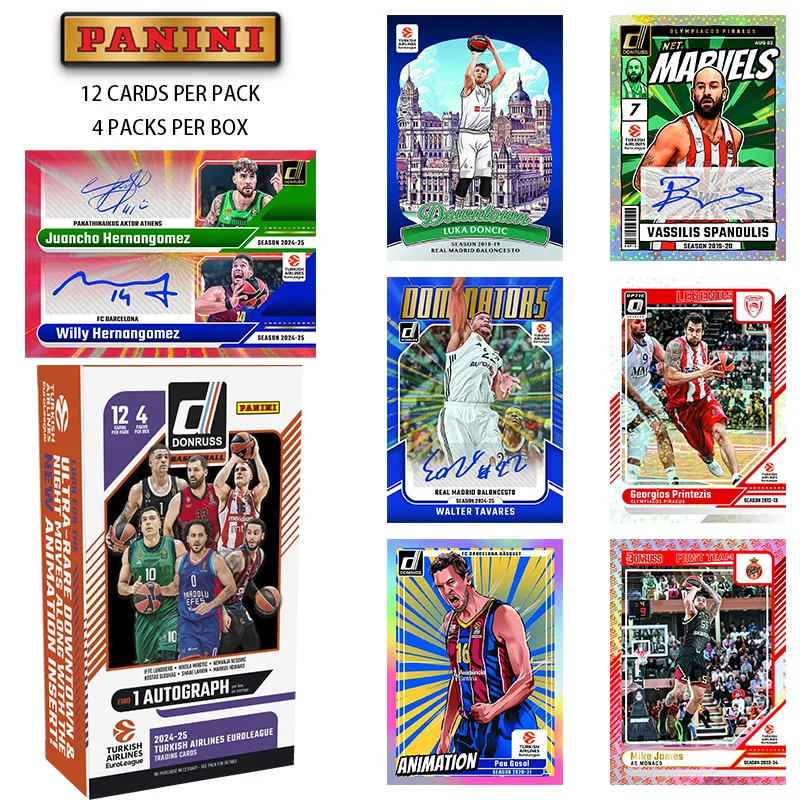 

Panini 2024-25 Donruss Turkish Airlines Euroleague Basketball Star Official Trading Cards Box Hobby Birthday Gift Collection